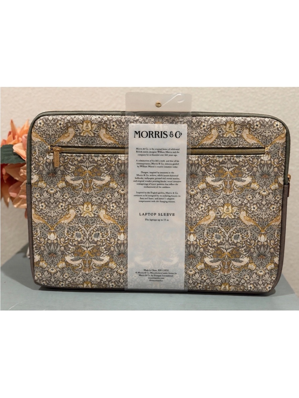 Morris & Co Strawberry Thief Laptop & Tablet Sleeve & Multipurpose Pouch-
Set 3 - Picture 5 of 11
